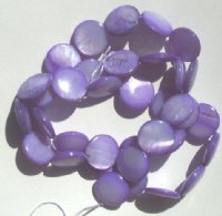 16 inch strand of 10mm Purple Mother of Pearl Disks
